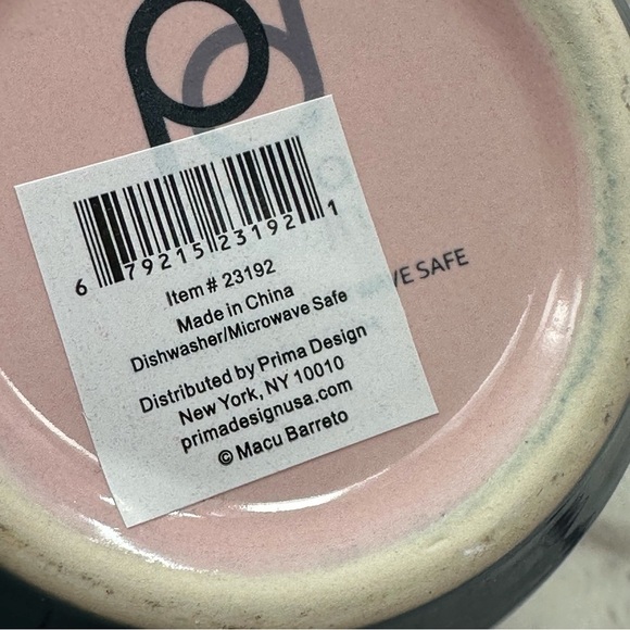 NWT prima design Pink retro Floral Cat Lover Mug PURR MAMA cat mom polka dot - Picture 5 of 7